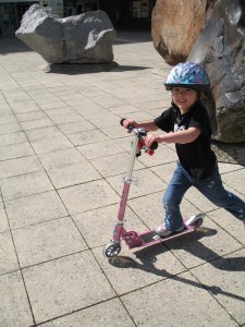 Charli scooting past Te Papa