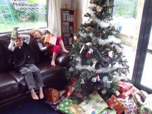 Let the present opening commence! Let the present opening commence!