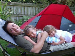 Daddy sharing his hammock