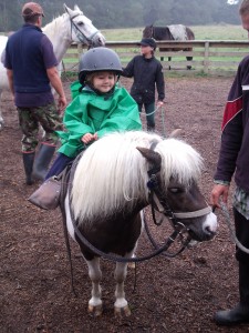 Sophie riding Drum