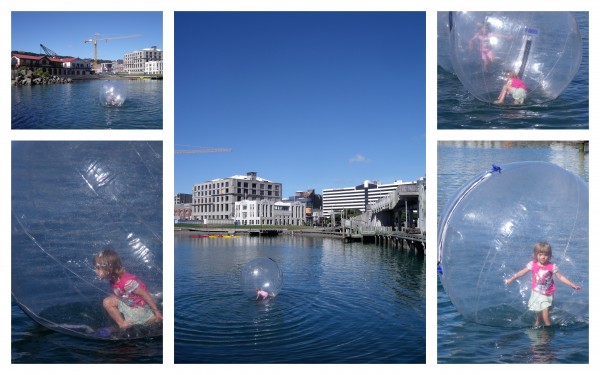 Charlotte and Sophie zorbing