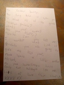 letter to easter bunny