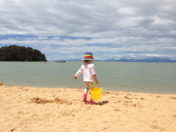 Alice on Kaiteriteri beach 2013