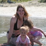 At the beach with Charlotte (3) & Sophie (1)