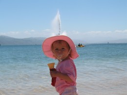 Sophie with an icecream Oriental Parade