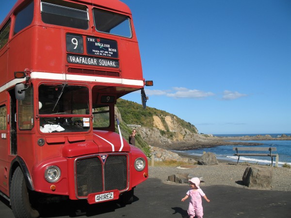 Double decker bus for a wedding in Houghton Bay