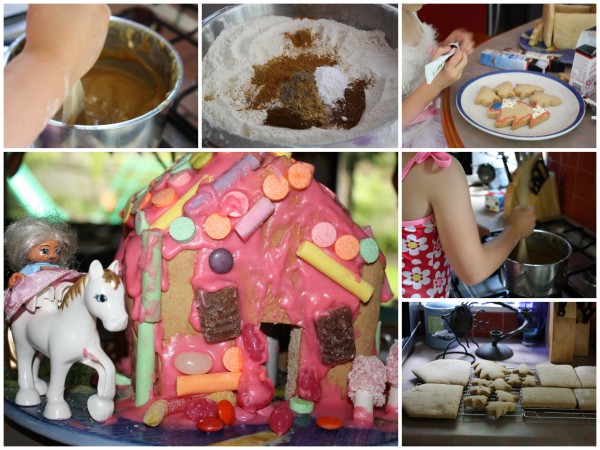 Gingerbread house in the making