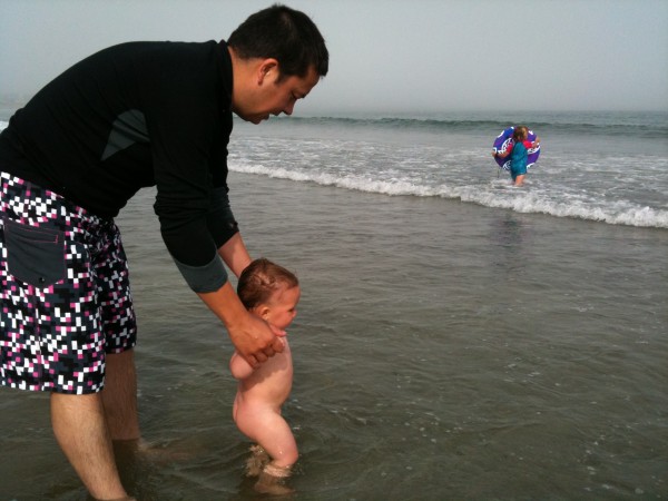 Alice will soon be walking, not crawling into the surf!