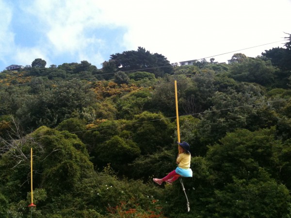 Sophie on flying fox