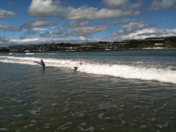 Friday boogie board at Lyall Bay