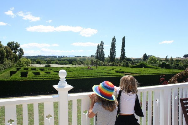 Charlotte & Sophie get an arial view of the maze