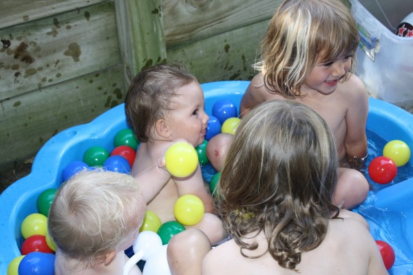 Birthday fun in the paddling pool