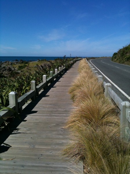 Jogging along the boardwalk