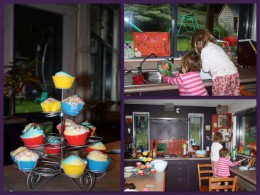 Sophie & Alice hard at work washing up after baking cupcakes on Thursday