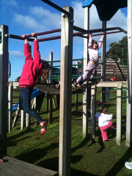 The turning point on the monkey bars!
