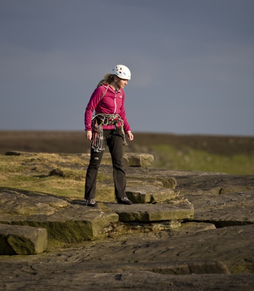 My sister, Claire, after a climb