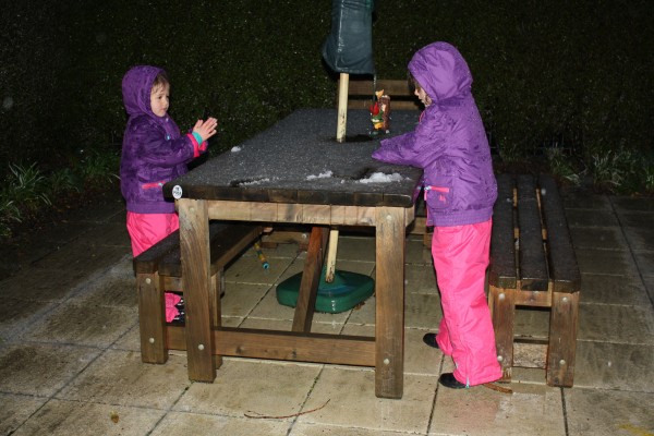 Moments of fun in a dusting of white stuff - so, so rare in Welly!