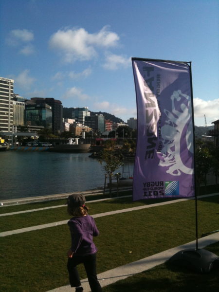 Sophie by the lagoon on Wellington's waterfront
