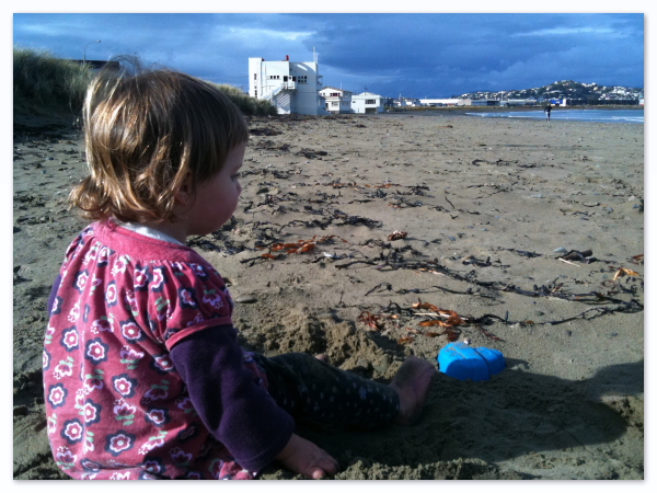 Alice 19 months old Lyall Bay beach
