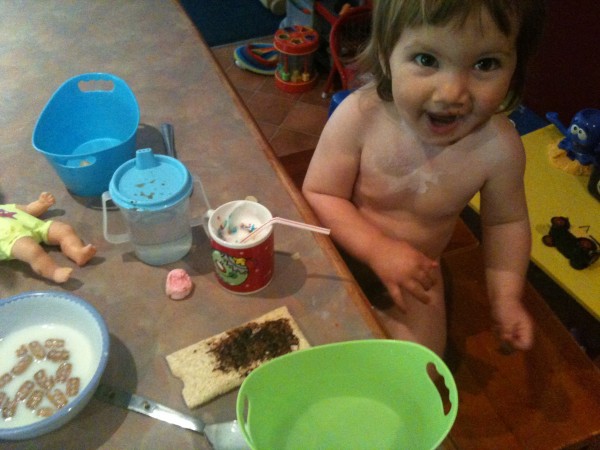 Alice's messy breakfast