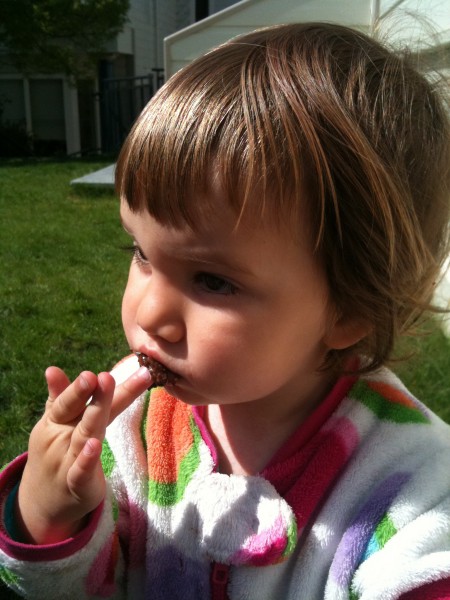 Alice's cheeks choca with cake!