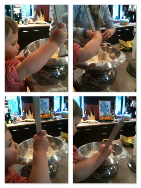 Alice making her first cakes