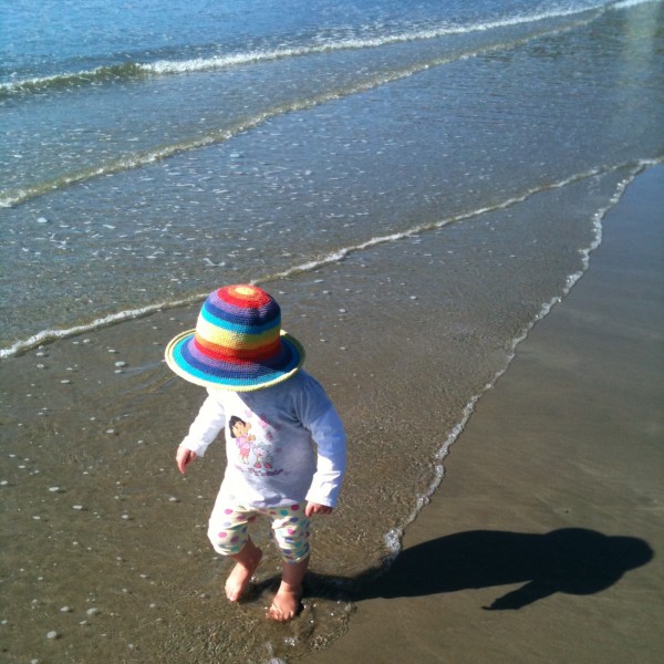 Alice paddling at Lyall Bay