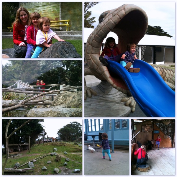 With cousin Jane at Wellington Zoo