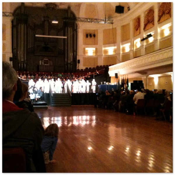 Charlotte on stage at the Wellington Town Hall