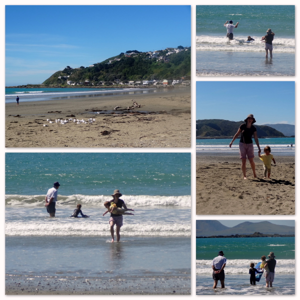 Fun in the surf at Lyall Bay beach