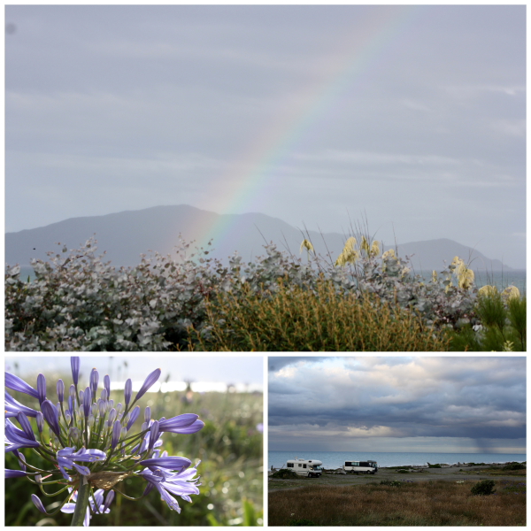 Kapiti Island with a rainbow welcoming in 2012