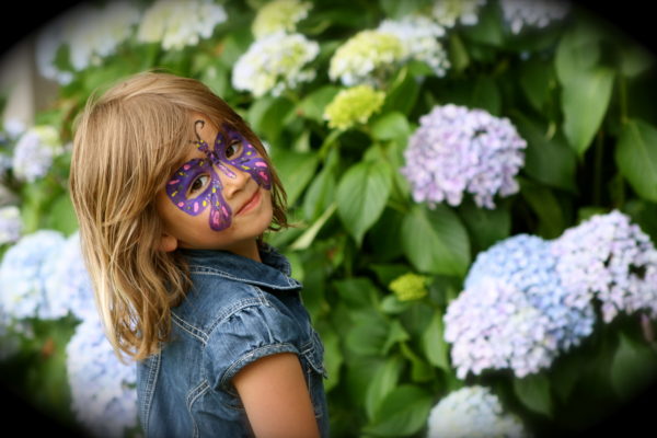 Sophie's eyes like a butterfly at TK Family Day in Martinborough