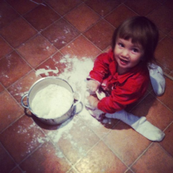 Making playdough on a Monday morning