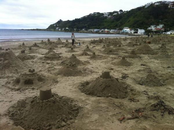 sandcastles at lyall bay 2