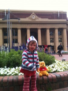 Alice excited for her first train ride