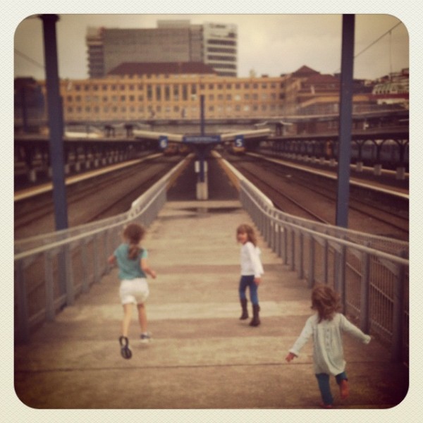 working out at the train station