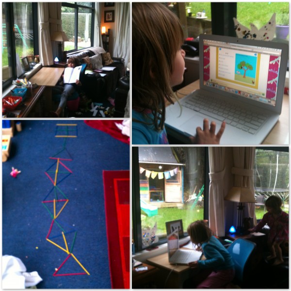Sophie's new work station and a 'Matariki' kite design out of sticks