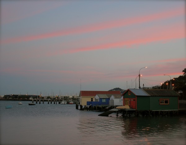 Setting sun over Evans Bay