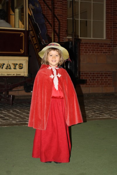 Sophie in costume at Milestones