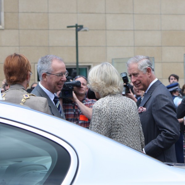 Prince Charles & Camilla greeting the Mayor