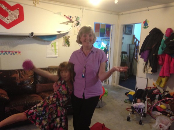 Grandma is awarded some 'bling' for winning a game in the chill lounge! Grandma is awarded some 'bling' for winning a game in the chill lounge!