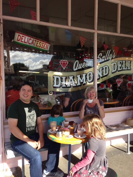 Coffee with Daddy, Grandma & Granddad at Queen Sally's Diamond Deli