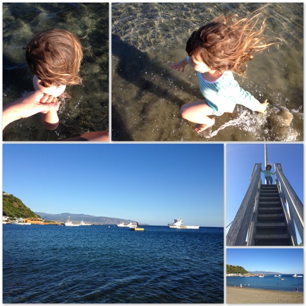 Splashing with Alice in Island Bay