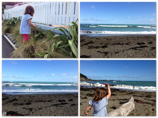 Waitangi Day watching the surf roll in with Alice