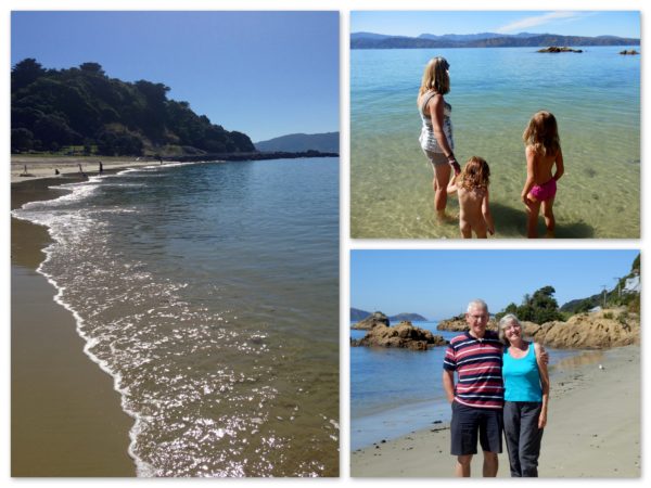 Scorching Bay, last of the sunshine with Grandma & Granddad