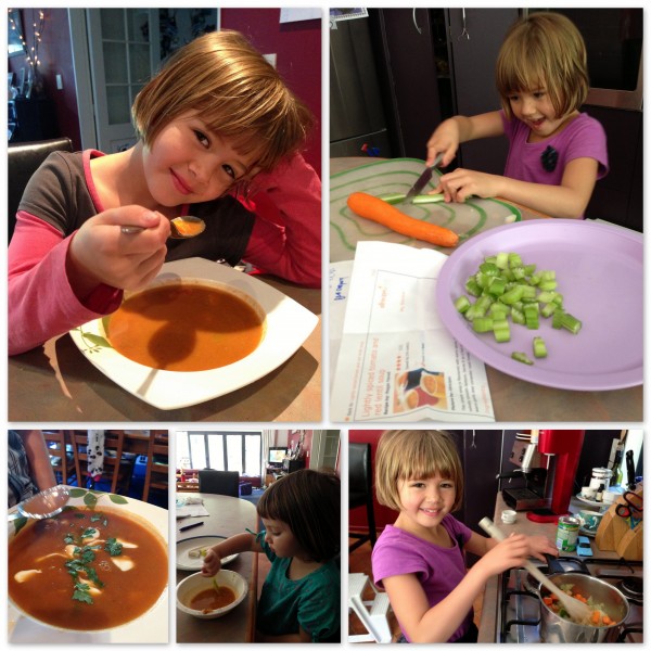 Sophie's homemade lightly spiced red lentil and tomato soup