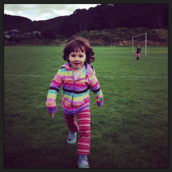 Miss 3 showing her support at cross country