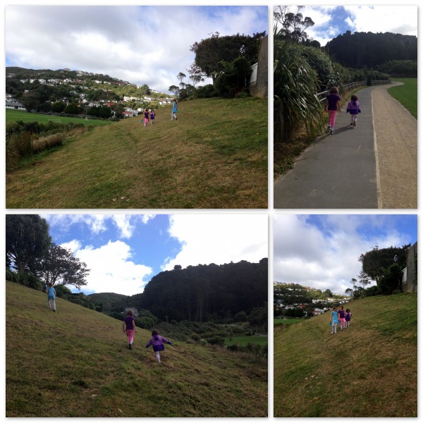 Our three lovely daughters at Karori Park following the cross country trail