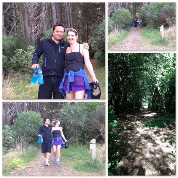 Hubbie and I at Karori Park following Charlotte's cross country trail