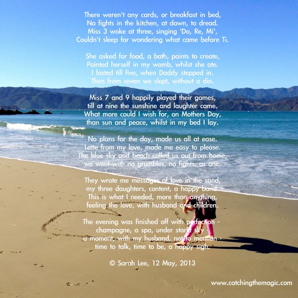 Mothers Day in NZ a poem - © Sarah Lee, 2013
